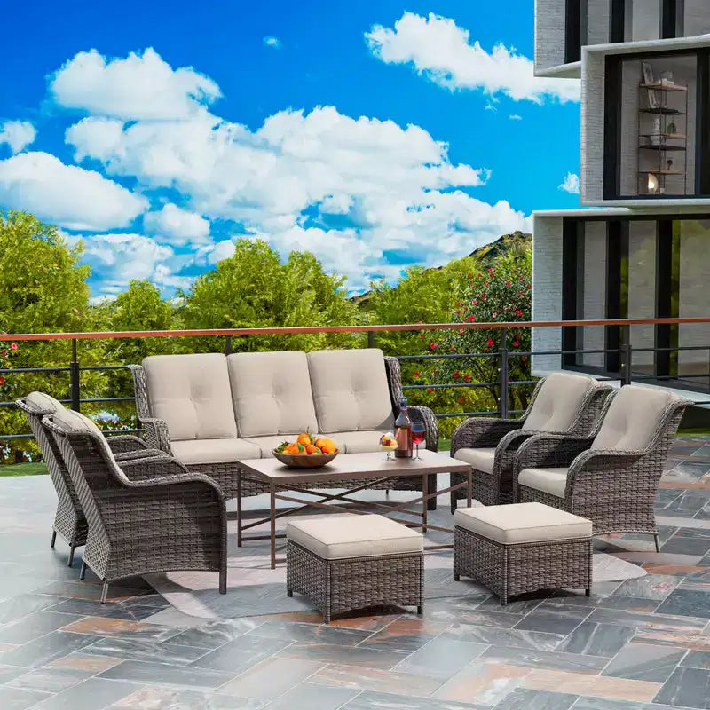 UPTIOT 8-Piece Patio Conversation Sofa Set