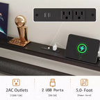 Queen méretű fekete fém platformágy tárolós fejtámlával, beépített LED-világítással és töltőállomással, USB-portokkal, ágy alatti tárolóval, ágyrács és ágyalap nem szükséges