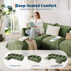 Chenille Fabric Modular Love Seat Sofa, 2-Seater Cloud Couch with High Resilience Sponge, Small Space Boneless Sofa for Apartment, Office