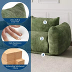 Chenille Fabric Modular Love Seat Sofa, 2-Seater Cloud Couch with High Resilience Sponge, Small Space Boneless Sofa for Apartment, Office