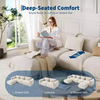 Chenille Fabric Modular Love Seat Sofa, 2-Seater Cloud Couch with High Resilience Sponge, Small Space Boneless Sofa for Apartment, Office