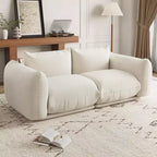 Chenille Fabric Modular Love Seat Sofa, 2-Seater Cloud Couch with High Resilience Sponge, Small Space Boneless Sofa for Apartment, Office