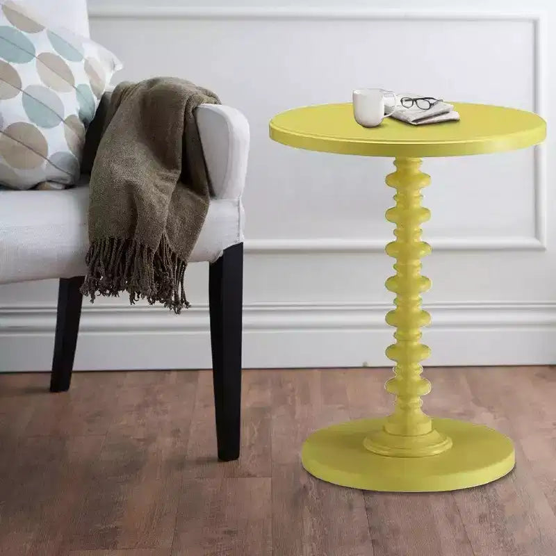 Royal Hampton Side Table With Round Top, Yellow