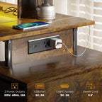 Bureau d’ordinateur de 56 avec rangement, table informatique avec prises électriques et éclairage LED