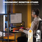 Bureau d’ordinateur de 56 avec rangement, table informatique avec prises électriques et éclairage LED