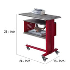 Akzenttisch „Royal Hampton“ im Cargo-Stil aus Metall mit 3 Rollen, Rot