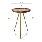 GDFStudio Annisa Mid-Century Modern Wood and Metal Side Table with Angled Legs