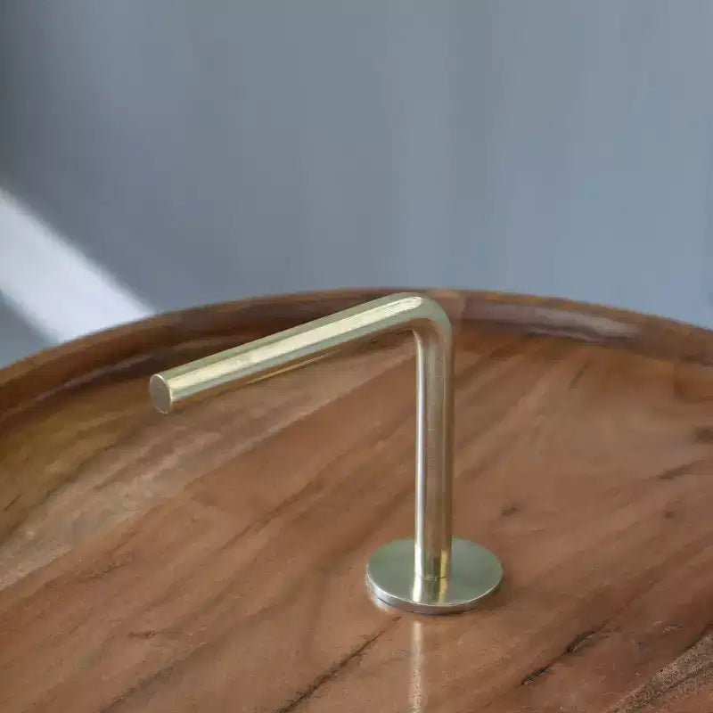 GDFStudio Annisa Mid-Century Modern Wood and Metal Side Table with Angled Legs