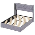 MAYEERTY Noise-Free Lift-Up Storage Bed with Heavy-Duty Structure, Easy Assembly & Elegant Winged Headboard