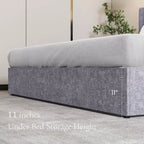 MAYEERTY Noise-Free Lift-Up Storage Bed with Heavy-Duty Structure, Easy Assembly & Elegant Winged Headboard