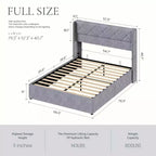 MAYEERTY Noise-Free Lift-Up Storage Bed with Heavy-Duty Structure, Easy Assembly & Elegant Winged Headboard