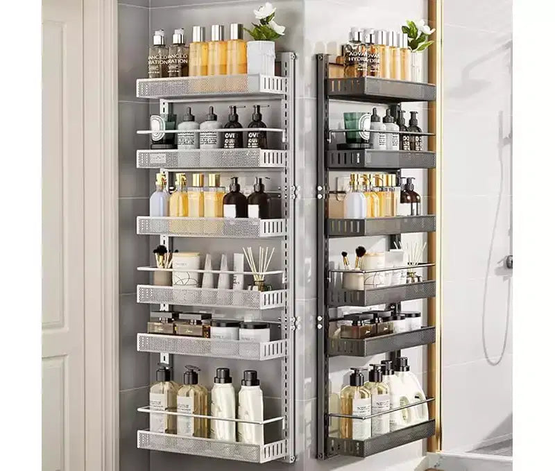 6 Tier Hanging Over Door Spice Rack, Pantry Organizers and Storage Organizer, D-uty Heavy Metal Over The Door Spice Box Organizer, Large