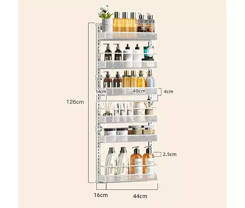 6 Tier Hanging Over Door Spice Rack, Pantry Organizers and Storage Organizer, D-uty Heavy Metal Over The Door Spice Box Organizer, Large