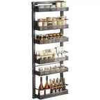 6 Tier Hanging Over Door Spice Rack, Pantry Organizers and Storage Organizer, D-uty Heavy Metal Over The Door Spice Box Organizer, Large