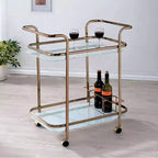 Royal Hampton Contemporary Serving Cart In Champagne Finish