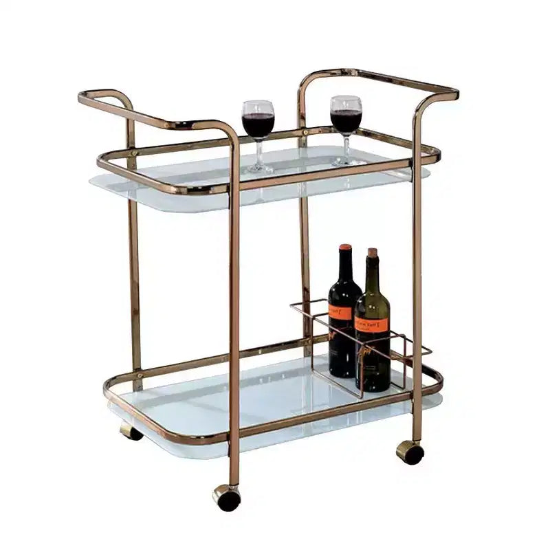Royal Hampton Contemporary Serving Cart In Champagne Finish