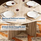 COZONY 43.3 Round Dining Table for 4, Wood Kitchen Table with Cross Base, Farmhouse Style Dining Table for Home, Kitchen, Small Spaces