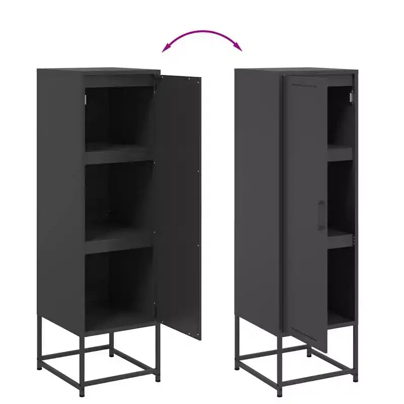 vidaXL Highboard Black Steel Medium Highboard Rectangular Industrial
