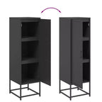 vidaXL Highboard Black Steel Medium Highboard Rectangular Industrial