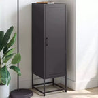 vidaXL Highboard Black Steel Medium Highboard Rectangular Industrial