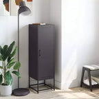 vidaXL Highboard Black Steel Medium Highboard Rectangular Industrial