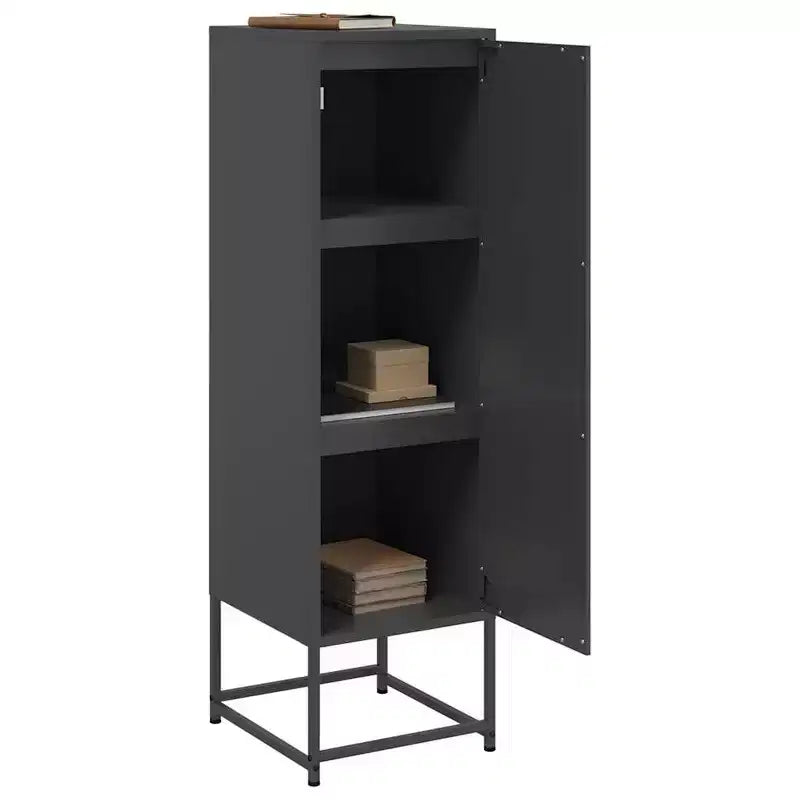 vidaXL Highboard Black Steel Medium Highboard Rectangular Industrial
