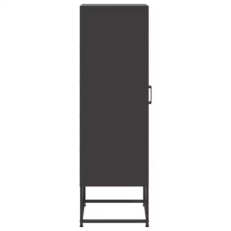 vidaXL Highboard Black Steel Medium Highboard Rectangular Industrial