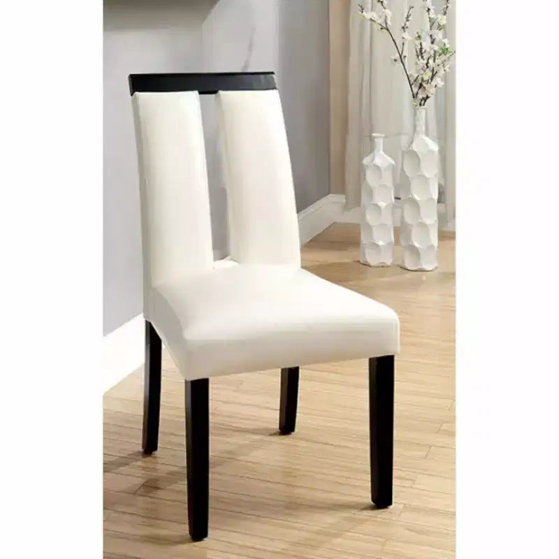 Royal Hampton Contemporary Side Chair Withwhite Cal. Foam, Black Finish, Set of 2