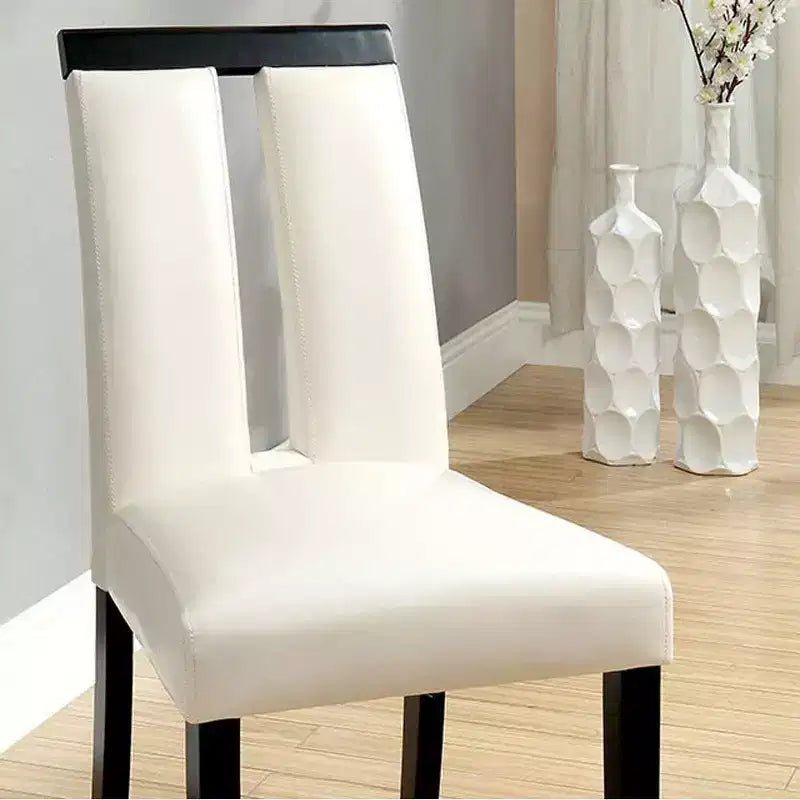 Royal Hampton Contemporary Side Chair Withwhite Cal. Foam, Black Finish, Set of 2