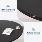 47 Round Dining Table for 4-6 People, Dining Room Table with Sturdy Waveform Metal Pedestal Base, Industrial Kitchen Table for Dining Room, Kitchen