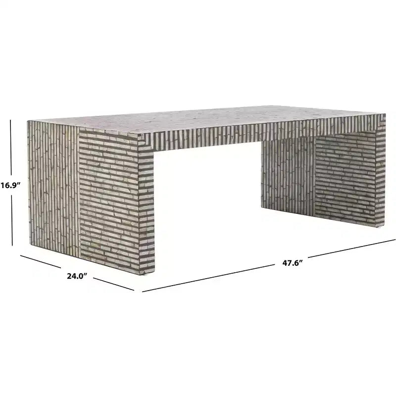 Hamza Rectangle Coffee Table - COF1805A - Silver/Black - Safavieh