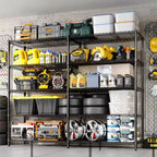 Heavy Duty Metal Storage Shelves 4/5-Tier  Industrial Wire Shelving with Wheels, 3300 LBS Capacity Adjustable Shelving Unit for Garage & Warehouse