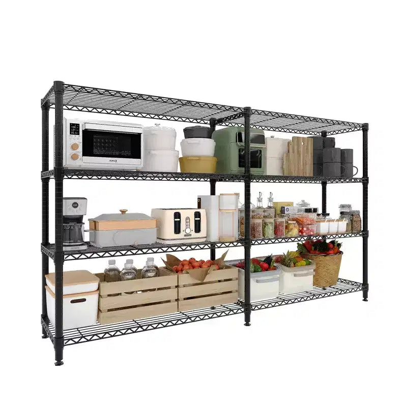 Heavy Duty Metal Storage Shelves 4/5-Tier  Industrial Wire Shelving with Wheels, 3300 LBS Capacity Adjustable Shelving Unit for Garage & Warehouse