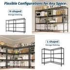 Heavy Duty Metal Storage Shelves 4/5-Tier  Industrial Wire Shelving with Wheels, 3300 LBS Capacity Adjustable Shelving Unit for Garage & Warehouse