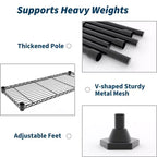 Heavy Duty Metal Storage Shelves 4/5-Tier  Industrial Wire Shelving with Wheels, 3300 LBS Capacity Adjustable Shelving Unit for Garage & Warehouse