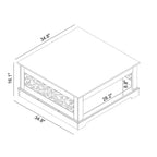 Galano Wood Coffee Table with Storage Shelf 34.8 W x 34.8 D x 16.1 H