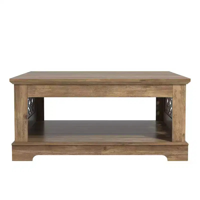 Galano Wood Coffee Table with Storage Shelf 34.8 W x 34.8 D x 16.1 H