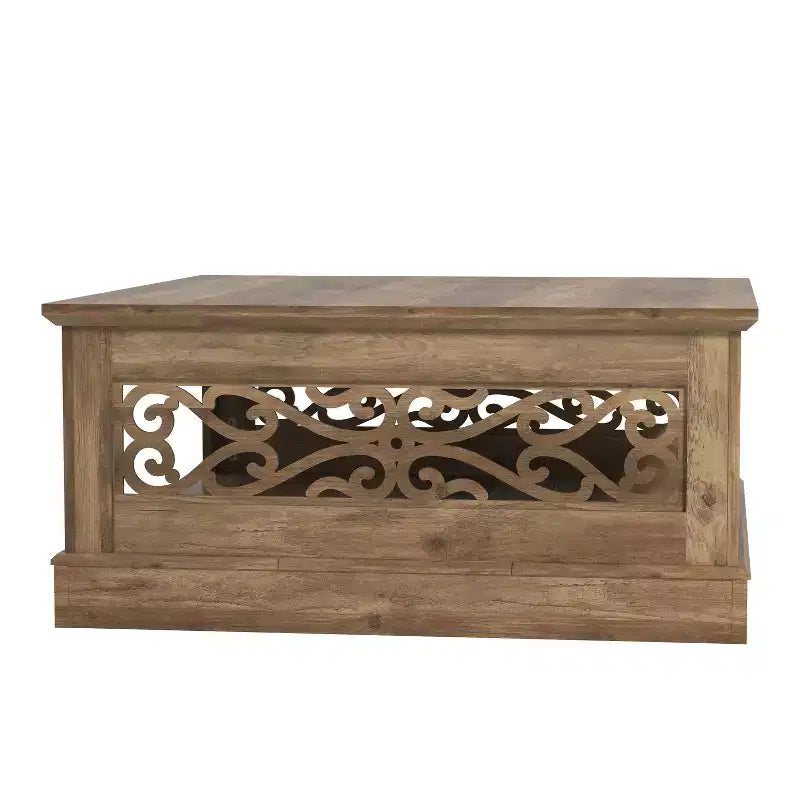 Galano Wood Coffee Table with Storage Shelf 34.8 W x 34.8 D x 16.1 H