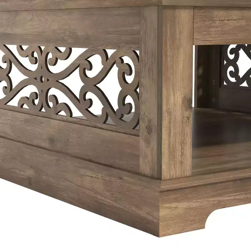 Galano Wood Coffee Table with Storage Shelf 34.8 W x 34.8 D x 16.1 H