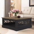 Galano Wood Coffee Table with Storage Shelf 34.8 W x 34.8 D x 16.1 H