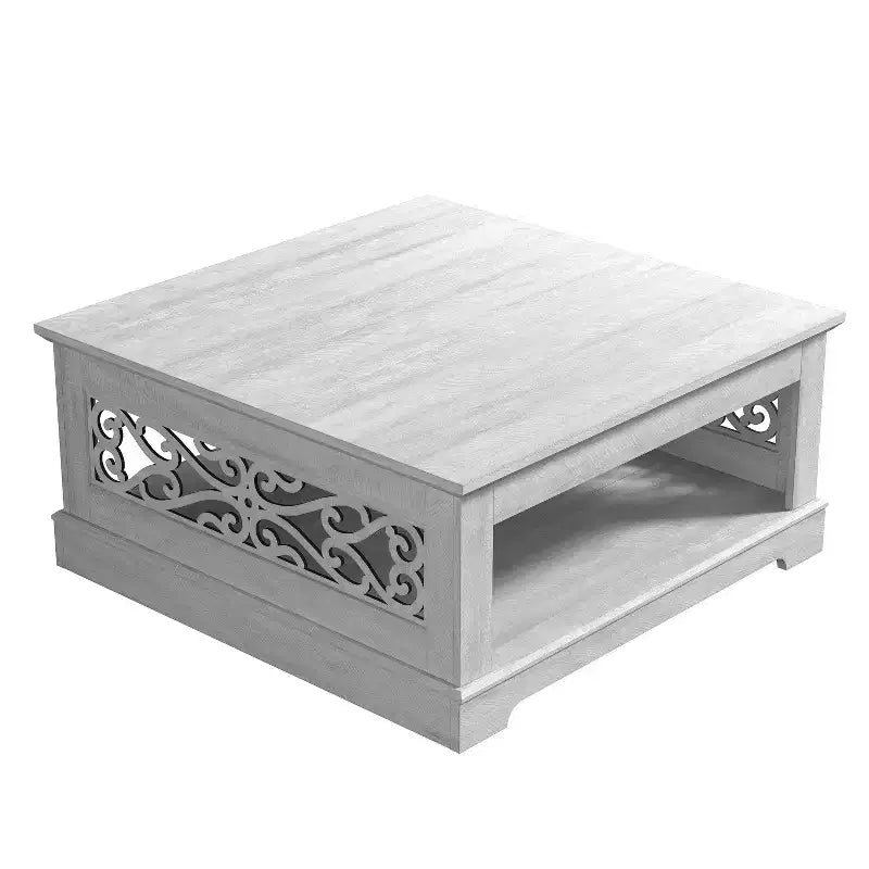 Galano Wood Coffee Table with Storage Shelf 34.8 W x 34.8 D x 16.1 H