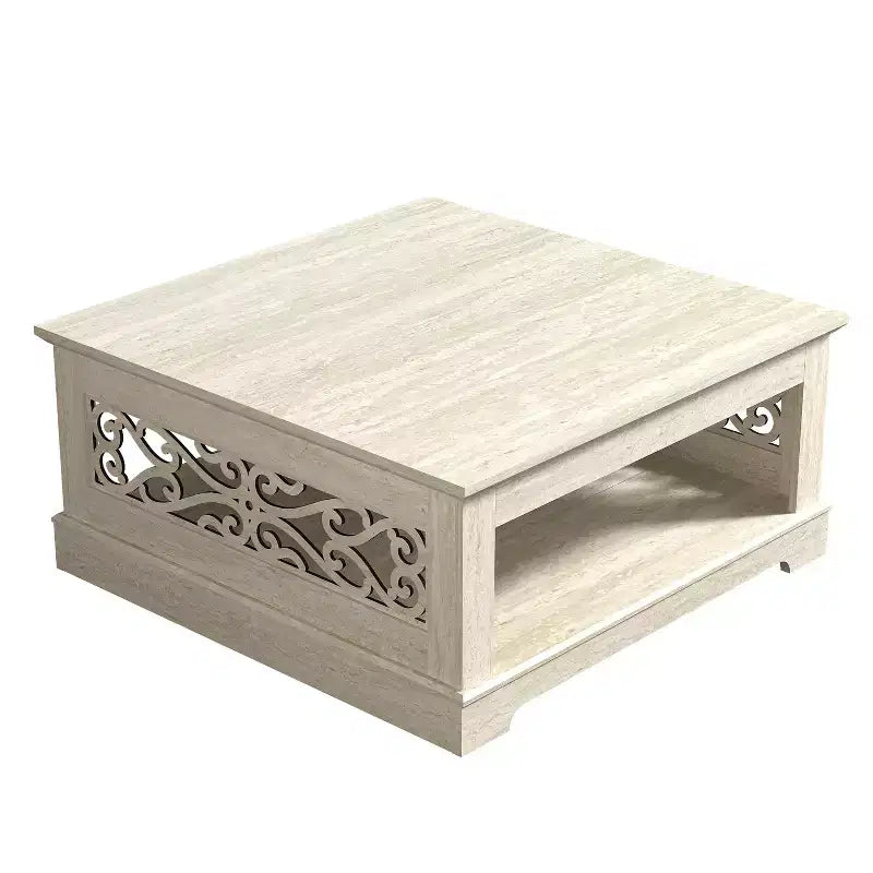Galano Wood Coffee Table with Storage Shelf 34.8 W x 34.8 D x 16.1 H