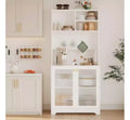71-inch Food Storage Cabinet with Door, Adjustable Shelves with DIY Pegboard, Suitable for Kitchen or Dining Room