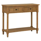 Table console traditionnelle de 35.4 avec tiroirs et étagère, table d’entrée vintage en pin, table de canapé compacte pour salon ou couloir – Panipeachy