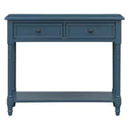 Table console traditionnelle de 35.4 avec tiroirs et étagère, table d’entrée vintage en pin, table de canapé compacte pour salon ou couloir – Panipeachy
