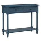Table console traditionnelle de 35.4 avec tiroirs et étagère, table d’entrée vintage en pin, table de canapé compacte pour salon ou couloir – Panipeachy