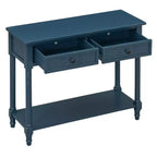 Table console traditionnelle de 35.4 avec tiroirs et étagère, table d’entrée vintage en pin, table de canapé compacte pour salon ou couloir – Panipeachy