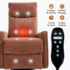 Orange Chenille Heat Massage Manual Recliner Chair with Rocker and Swivel in Fabric for Living Room
