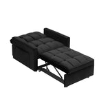 MAYEERTY Foldable Futon Sofa Bed - Adjustable Back with Wheels & Strap, Compact Versatile Design for Small Spaces Black