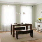 FurnitureR 47,2 hüvelykes étkezőasztal-készlet 2 paddal, modern MDF-fa asztal- és ülőgarnitúra, helytakarékos étkezőbútor konyhába és étkezőbe